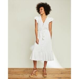 Veronica Beard Tinzia Dress White Cotton Gauze Coastal Cottagecore NEW Womens XS